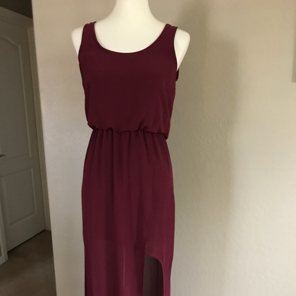 Gorgeous burgundy layered walk thru dress LUSH sm